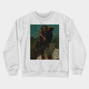 The Man Made Mad with Fear by Gustave Courbet Crewneck Sweatshirt